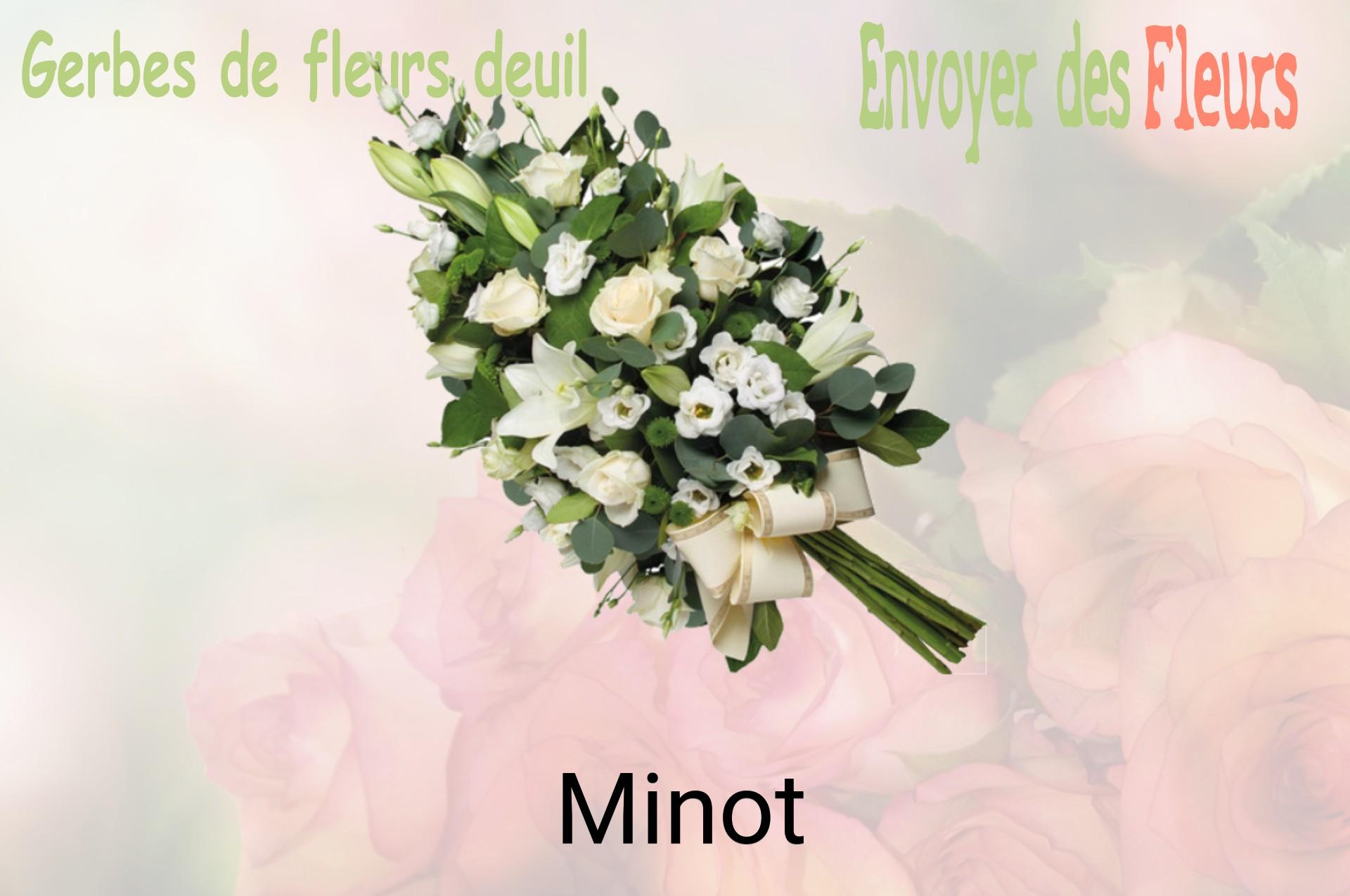 Gerbe de fleurs de deuil livrée à Minot